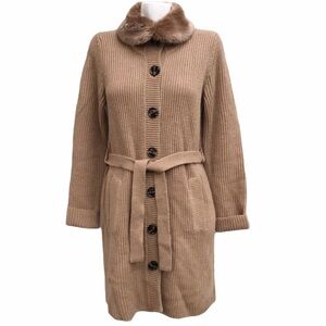 Banana Republic Knit Fur Neckline Cardigan…